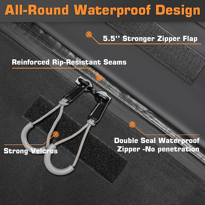 Sailnovo Car Rooftop Cargo Carrier Roof Bag 15 Cubic Feet Waterproof Car Top Carrier, Fits Most Vehicle with/Without Rack, Include Anti-Slip Mat,4 Reinforced Straps,4 Door Hooks