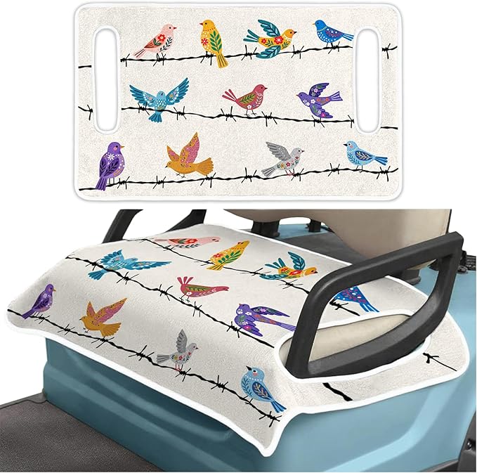 Golf Cart Seat Covers, Bird Golf Cart Seat Towel Blanket Club Car for Golf Lover Summer, Golf Cart Accessories, Keep Seat Comfortable and Cool for 2-Seat Golfs Carts, Gifts for Christmas Thanksgiving