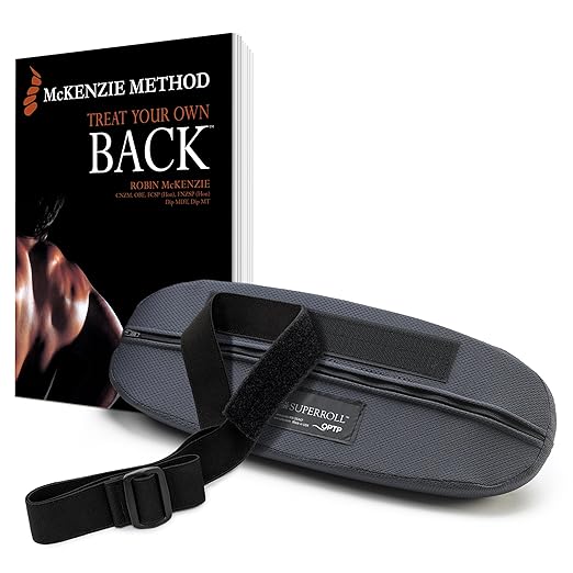 OPTP Back Pain Package: Includes Original McKenzie SuperRoll - USA-Made Low Back Lumbar Pillow for Office Chairs and Car Seats, and Treat Your Own Back, 9th Edition, By Robin McKenzie.