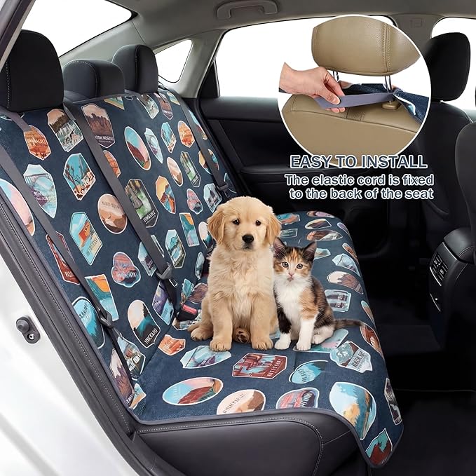 Tallew Back Seat Towel Cover for Car Athletic Running Towel Microfiber Bench Seat Cover for Pets Post Workout Sweat Washable Non Slip Automotive Backseat Protector for Outdoor Sport Camping Mat