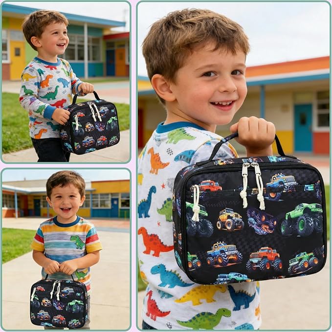 CAMTOP Lunch Box Kids Boys Insulated Lunch Cooler Bag Reusable Lunch Tote Kit for School Travel