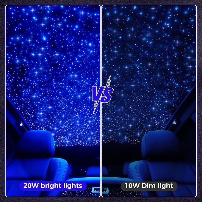 Two-Color Headliner Star Light Kit, Star Light Headliner Kit, 1000Pcs*0.03in*13.1ft Ceiling Fiber Optic APP RGBW Remote Contro Fiber Lights for Home Theater