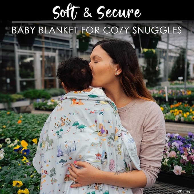 Milk Snob Disney Enchanted Kingdoms Baby Girl Swaddle Blanket, Soft Receiving, Security Bed and Play Blanket, Toddler and Infant Baby Bedding Registry and Shower Gifts, Newborn Essentials, 35x35