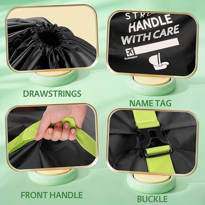 Upgrade Car Seat Travel Bag for Airplane: Car Seat Bags with Shoulder Handle for Air Travel Fit All Car Seats, Infant Carriers & Booster Seats, Carseat Cover Fit Doona Graco, Travel Essentials