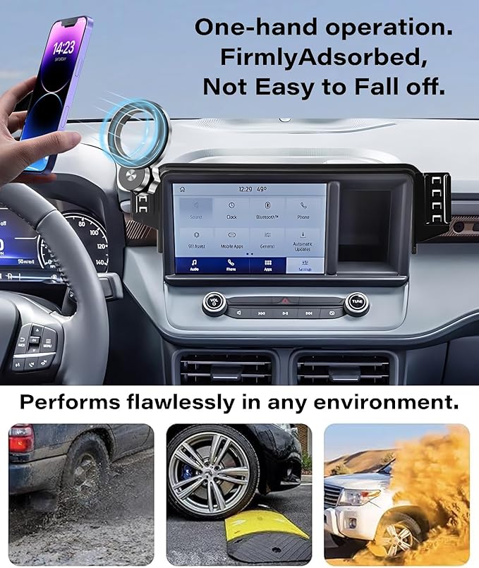 Car Phone Holder for Ford Maverick 2022 2023 2024 Accessories Apply to 8 Inch Touch Screen Fixed Clip Magnetic Cell Phone Mount Hands-Free 360 Degree Rotation