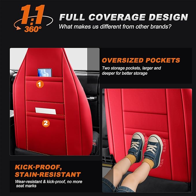 AOMSAZTO Custom Fit Seat Covers for Jeep Wrangler 1997 1998 1999 2000 2001 2002 Waterproof Car Seat Covers Full Set Black