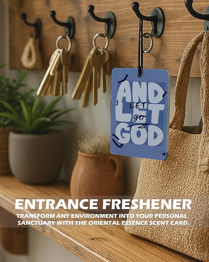 Retro Blue Christian Car Air Freshener 4 Pcs, Neutral Bible Verses Hanging Air Freshener for Cars Bathroom Dorm Books Decor, Vintage Religious Accessories Gifts for Women Men