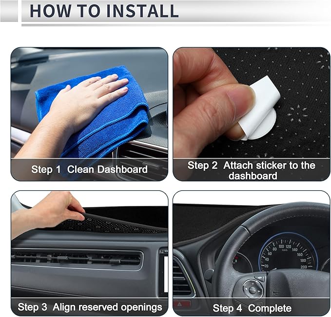 Center Console Dash Cover for Jeep Renegade 2015-2022 Non-Slip Dashboard Carpet Mat Polyester Silicone