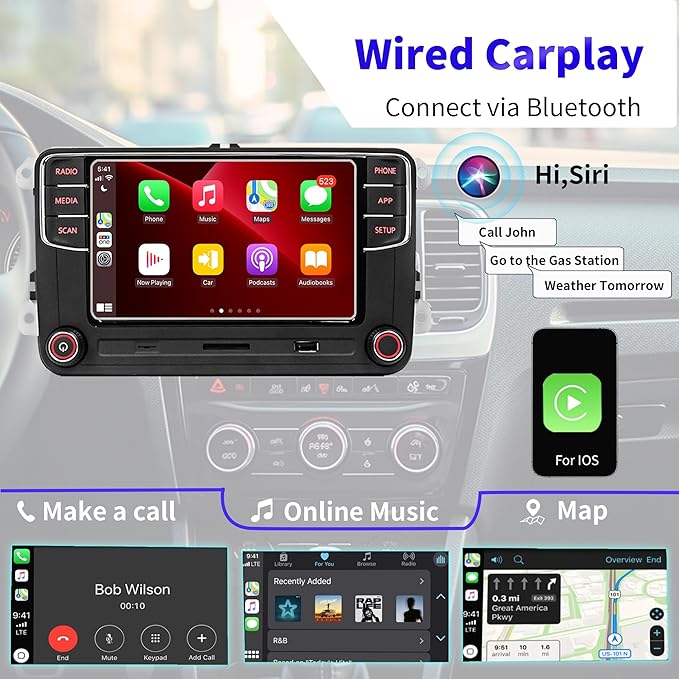 SCUMAXCON Car Stereo RCD360S RCD330 Carplay Bluetooth USB FM/AM Car Radio for VW Golf MK5 MK6 Passat Caddy Jetta Polo CC EOS Sharan Tiguan