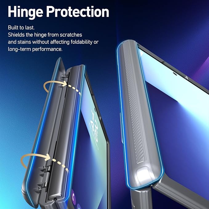 Poetic Revolution Flex Case for Galaxy Z Fold 7, [Foldable Kickstand][Hinge Protection][MagSafe Compatible], Full Body Galaxy Z Fold 7 Slim Cover with Built-in-Screen Protector, Silver Grey