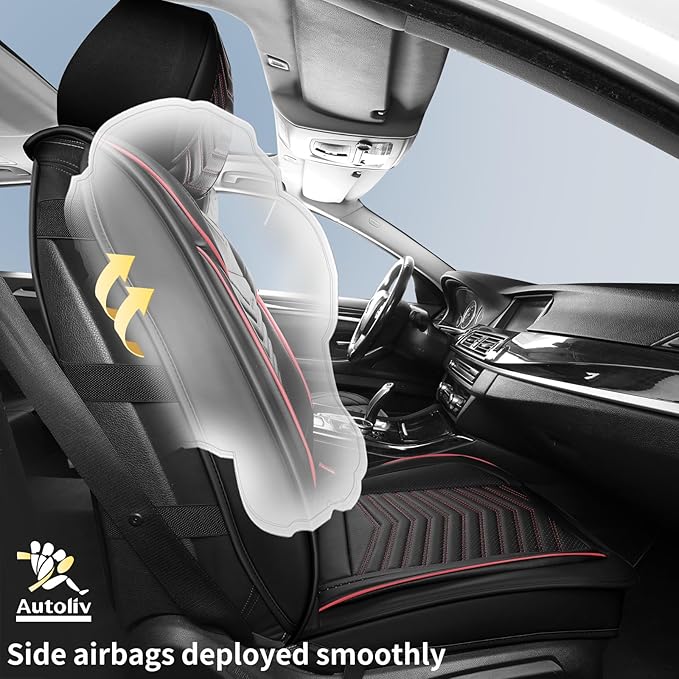 Nappa Leather Car Seat Covers Front Seats, Car seat Protector, Waterproof Car Seat Cushion, Universal Automotive Seat Covers Fit for SUV Truck Pick-up Sedan and Most Cars