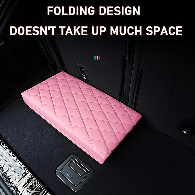 Seat Aisle Storage Box for Ford Explorer 6-Passenger Models – Organizer Rear Seats Passage – Foldable, Easy Installation, for Ford Explorer ST XLT Accessories 2020 to 2025 (Pink)