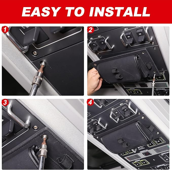 Overhead Storage Bag Compatible with INEOS Grenadier 2020-2024 2025, Front Car Roof Control Panel Storage Box Auto Accessories
