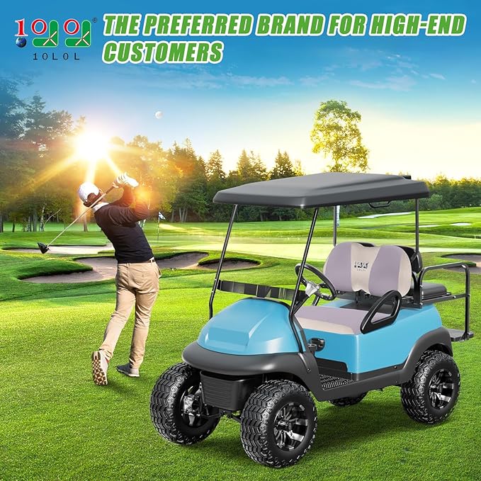 10L0L Golf Cart Seat Covers Universal for Yamaha G29 Drive2 Club Car Precedent Tempo Standard Front Seats, Breathable Mesh Bench Seat Cover, No Drilling Seat Cushion - All-Season Comfort