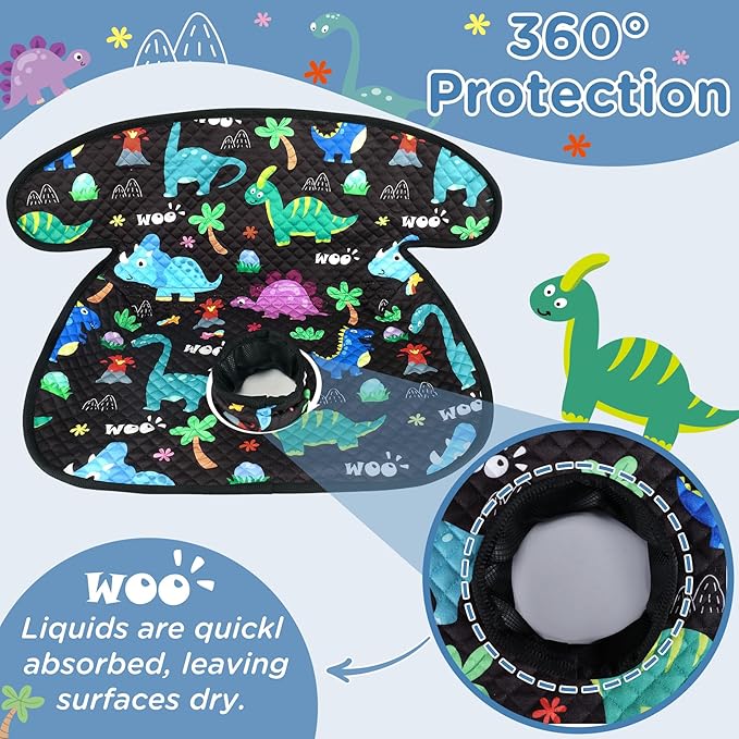 Car Seat Potty Training Protector, 2 Pack Waterproof Piddle Pad Carseat for Baby Toddlers, Leak-Proof Car Seat Liner with Non-Slip Back & 2 Strap Covers, Machine Washable - Black
