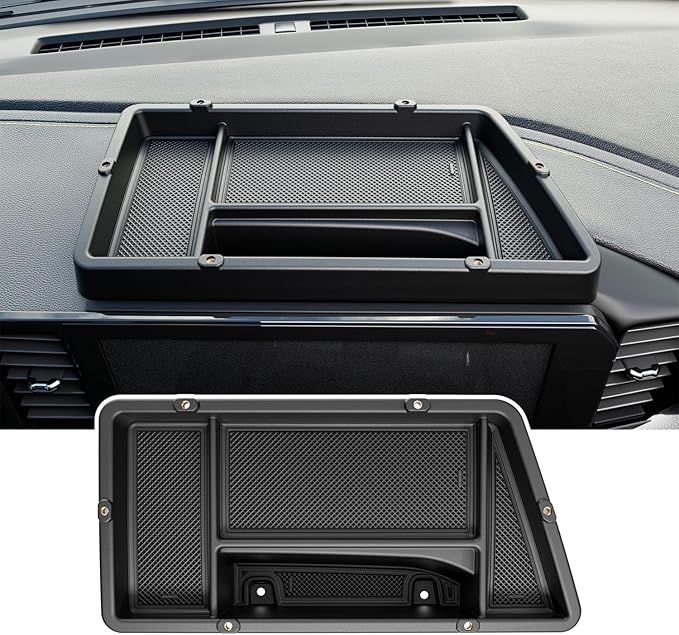 Dashboard Storage Organizer Compatible with 2022-2026 Chevy Silverado GMC Sierra 1500 24-26 2500HD 3500HD Dashboard Storage Tray Replacement for 2022-2026 Chevy Silverado Accessories