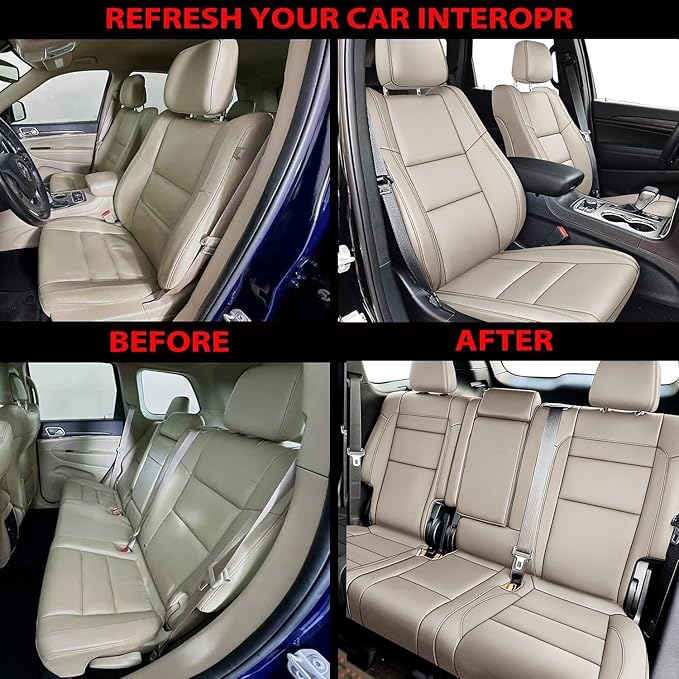 AOMSAZTO Seat Covers for Jeep Grand Cherokee 2011 2012 2013 2014 2015 2016 2017 2018 2019 2020 2021 Custom Fit Waterproof Durable Scratch Resistant Car Seat Protectors (Beige)