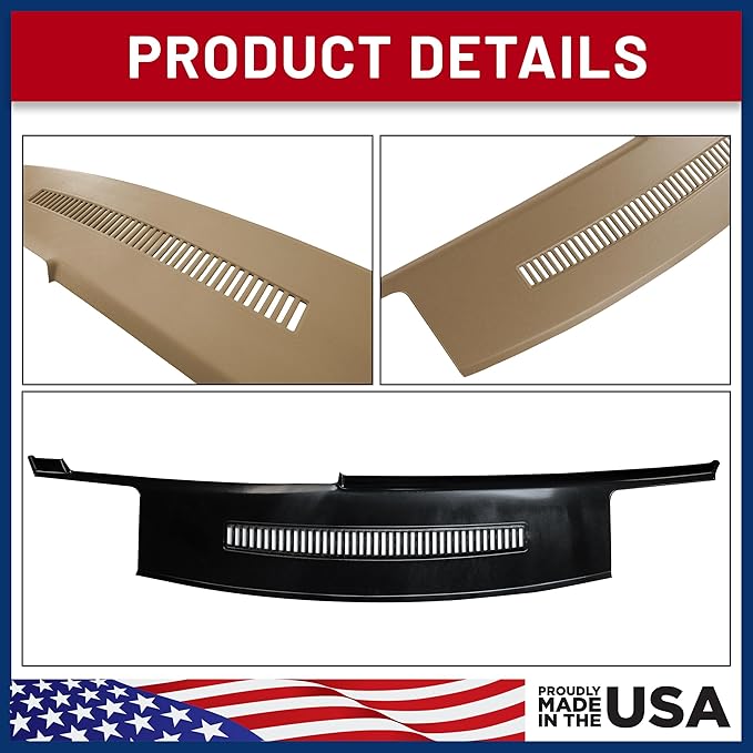 DashSkin Dash Cover Compatible with 1988-1994 C1500 C2500 C3500 K1500 K2500 K3500 Silverado Sierra Tahoe Yukon Suburban in Saddle (Tan) - Hard Molded Plastic Dashboard Cap