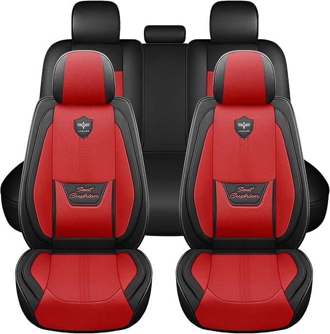 LINGVIDO Car Seat Covers Full Set (5 Seats) - Premium Perforated Nappa Leather, Waterproof Shield, Omni-Adapt Fit SUVs Sedans, Ultimate Family & Pet Protection