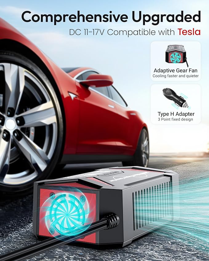 BESTEK Pure Sine Wave Power Inverter - 300W Car Plug in Charger Outlet DC 12V to 110V AC - Cigarette Lighter Adapter 4.8A Dual USB Fast Charging Ports for Phone, Laptop, CPAP - Black