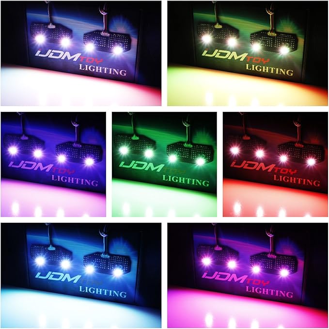 iJDMTOY RGBW Multicolor LED DRL Board Lighting Kit Compatible with 2013-2014 Ford Mustang, Control_by_Smartphone