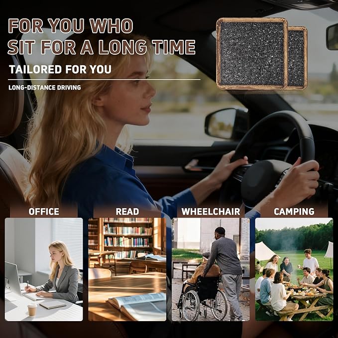 Gooo&Ma Breathable Air Fiber Seat Cushion, Multi-Scenario Home Office Car Support Pad, Elastic Openwork Design and Quick Drying with Cool.