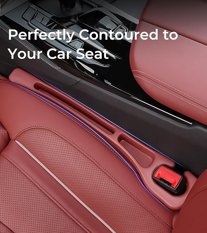 Car Seat Gap Filler, 2-Pack No Drop Seat Guard Universal Fit Car Seat Gap Plug Anti-Drop with Storage, Fill The Gap Between Seat and Console, Auto Accessories for SUV Truck Sedan (Bordeaux Red)