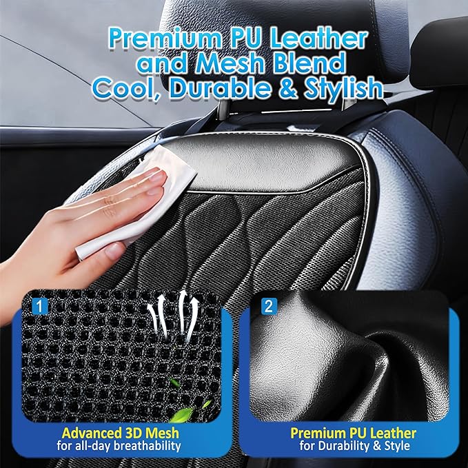 3-in-1 Smart Climate Control Car Seat Cushion Comfortable Massage Cooling Seat Cover for Car Front Seat, 16 Fans Ventilated Cooling Seat Cushion for Car Fit All Season 1 Pack Seat Cooler (Black-1)