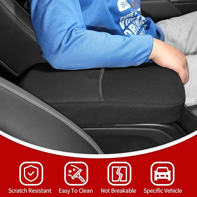 JeCar Armrest Pad Cover Neoprene Center Console Cushion Interior Accessories Compatible with Chevy Colorado & GMC Canyon 2014-2022, Black