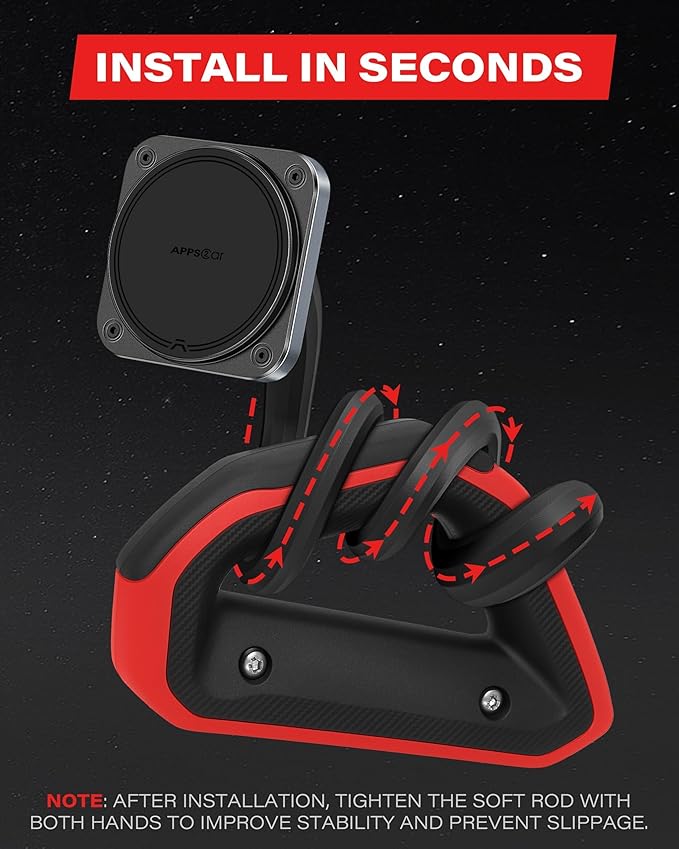 APPS2Car Magnetic Car Truck Pickup Grab Handle Phone Mount Holder Compatible with MagSafe iPhone 12-17 Fits A Pillar/Center Console Handle Bars for F150 Expedition Ram 1500 Jeep Wrangler JL Silverado