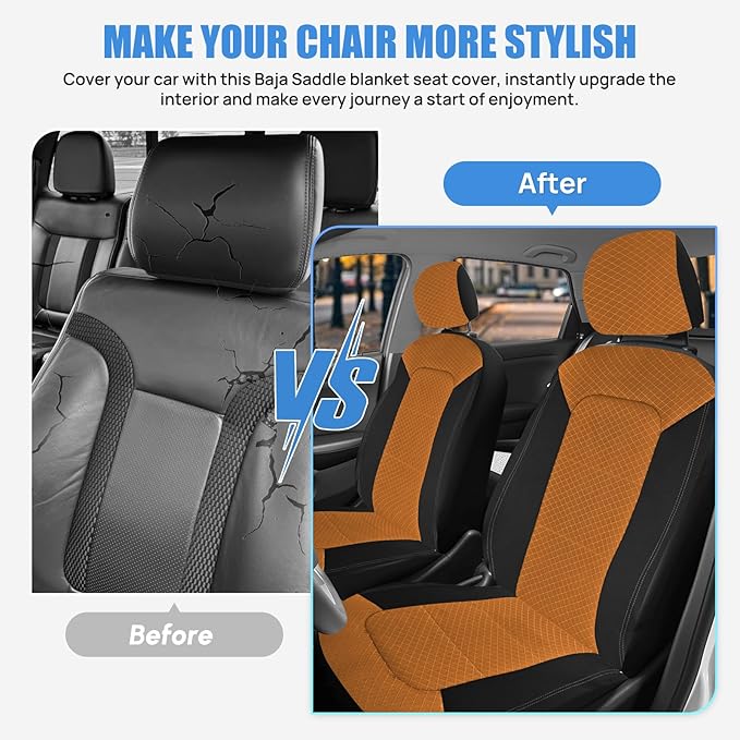 Nilight Car Seat Cover 2PCS Black Brown Breathable Mesh Interior Covers with Removable Headrest Airbag Compatible Universal for Cars Truck and SUV Front Seats