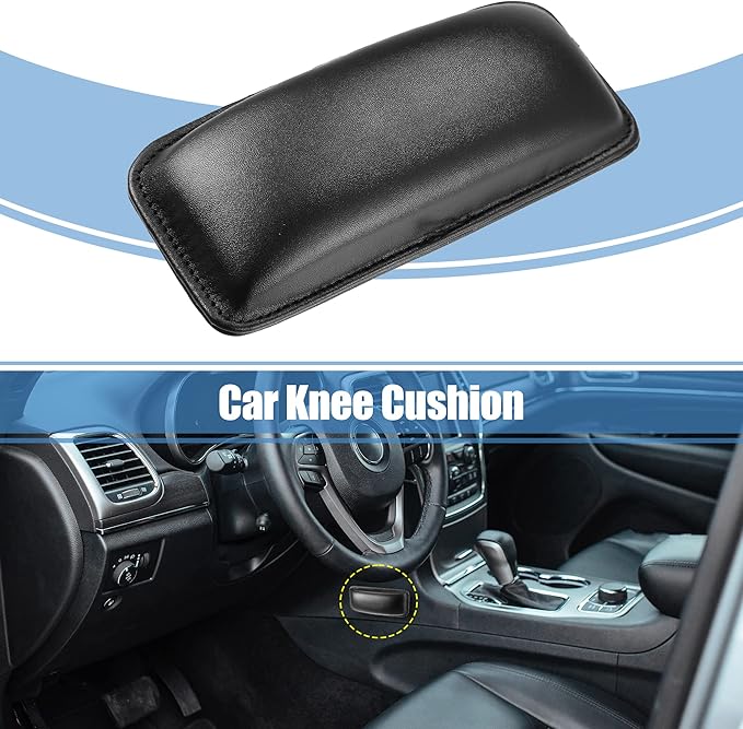 X AUTOHAUX Universal Car Center Console Knee Leg Elbow Cushion Pad Faux Leather Auto Armrest Knee Cover Support 18x8x3.2cm Black