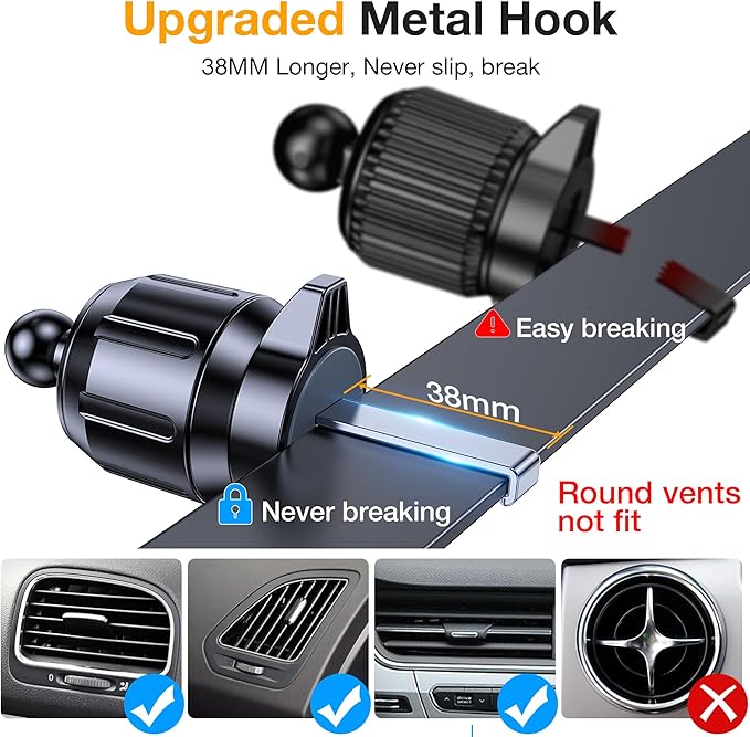 Romuto Phone Holders for Your Car Phone Holder Mount【Super Suction】Cell Phone Mount for Car Accessories for Women Men Windshield/Vent/Dash Truck Stand Desk Mount Clamp Holder for iPhone Samsung Camera