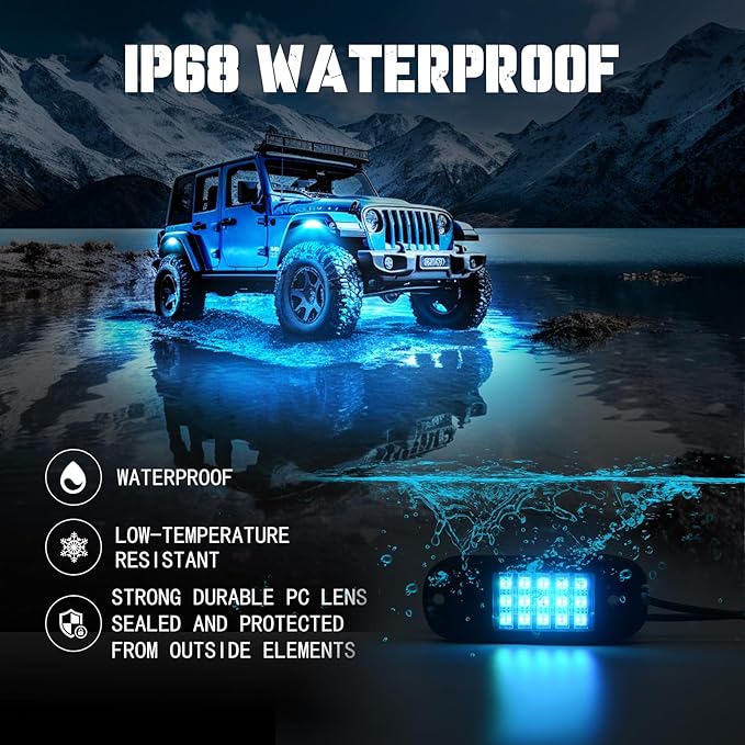 SHINIGHT Led Rock Lights for Trucks,10 Pods Lights for Jeep Brightness Truck underglow kit Exterior with App Control Flashing Music Mode RGB Lighting for UTV SUV ATV RZR Truck Accessories