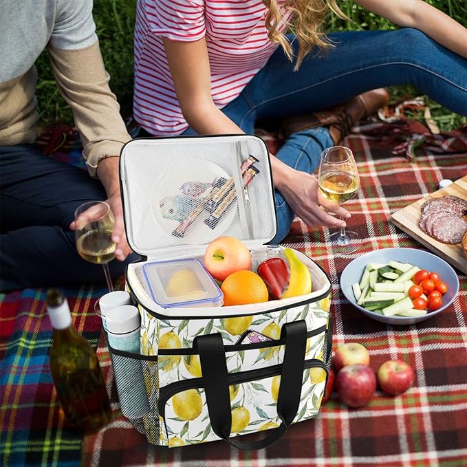 Cooler Bag Insulated Picnic Bag Large Lunch Box Reusable Tote Bag Soft Sided Portable Beach Cooler Grocery Camping