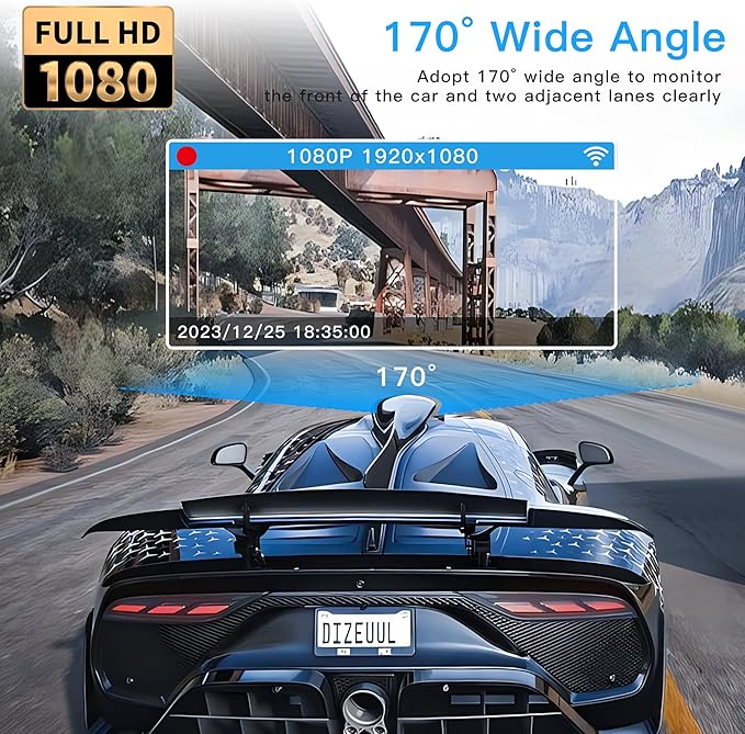 360 Degree View 4 Channel Dash Cam Front and Rear Inside Left Right, TOPGOOSE Dash Camera for Cars FHD 1080P,Free 64GB Card,Multi-Ch Dash Camera for Cars,Black Box Trafflc Recorder,G-Sensor