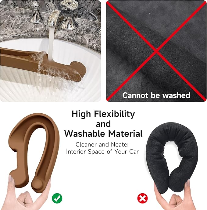 Car Seat Gap Filler Set of 2, 3IN1 Seat Side Gap Filler Plug with Storage Slot & Hook Function, Soft Foam Universal Fit Car SUV Truck Fill Gap Between Seats Console Organizer（Narrow Saddle Brown ）