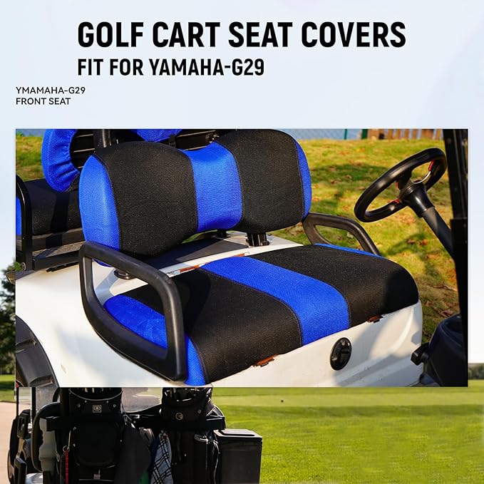 Golf Cart Front Seat Covers for Yamaha G29/drive Drive 2 2007+, Durable Polyester Fabric Yamaha G29 Seat Covers, Breathable Washable