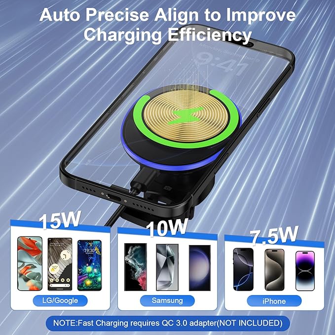 Pixel Wireless Car Mount Charger Magsafe for Google Pixel 10a 10 Pro XL 9 8,15W Wireless Car Charger Air Vent Magnetic Android Phone Holder Fast Charging Kickstand for Samsung Galaxy S26 Ultra/S25/S24