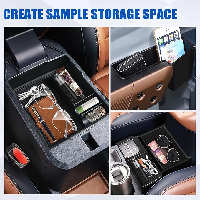 7pcs Center Console Storage Organizer Sunglass Holder for Ford Maverick 2022-2026, with Door Handle Storage Organizer, Center Console Armrest Organizer Set Fit Maverick Accessories