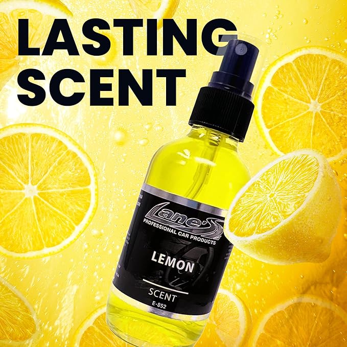 Lane's Premium Car Air Fresheners - Lemon Scent Water Based - 4oz Odor Neutralizer For Pet & Food From Car Interior Leather, Carpet, Upholstery Great For Cars, Trucks, SUVs, RVs & More