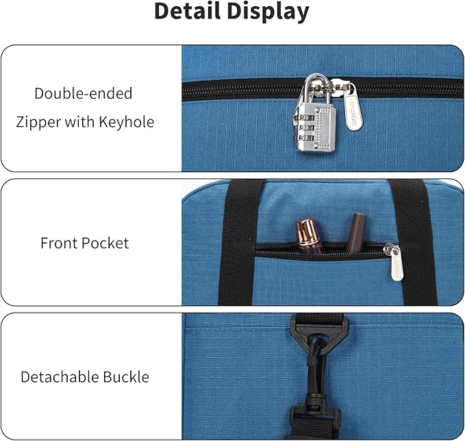Small Gym Bag Carry On Bag - 12 in Mini Duffle Bag Lightweight for Overnight Travel - Blue