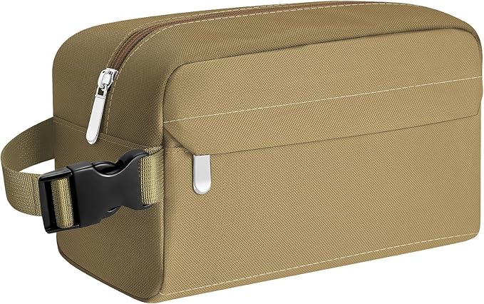 Small Insulated Snack Bag Lunch Bag for Kids Lunch Box for Women/Men, Collapsible [3L/5-Can] Reusable Lunch Bag Cooler Bag for Bottle with Handle Buckle for Work/School/Travel, Khaki
