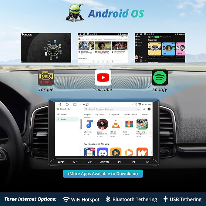 A5L 10.1 inch Android Double DIN Car Stereo, Wireless CarPlay & Android Auto, DriveChat AI, HDMI Out, IoT Control, Fast Boot, DSP 24-Band EQ, Head Unit with OBD2 Scanner, GPS Tracking