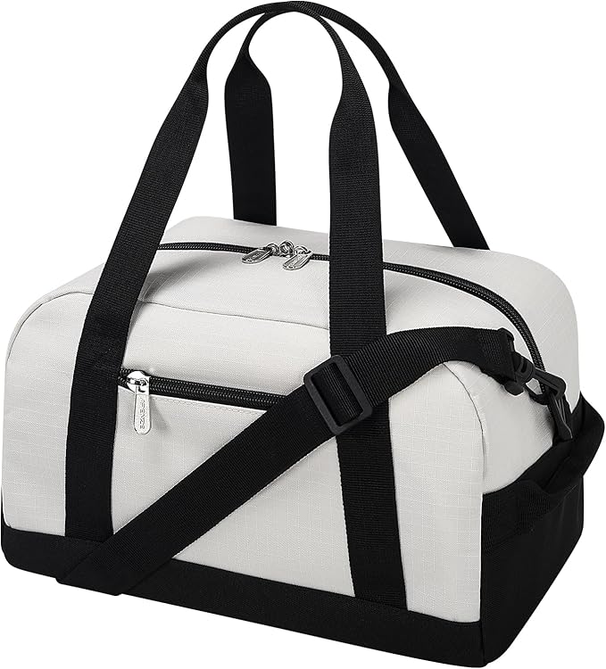 Small Gym Bag Carry On Bag - 12 in Mini Duffle Bag Lightweight for Overnight Travel(Beige)
