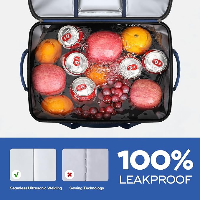 Maelstrom Collapsible Soft Cooler Bag,35/55/75 Cans Beach Cooler with Flip Top Lid, Ice Chest, Leakproof & Portable for Beach, Camping, Road Trips & Grocery Shopping