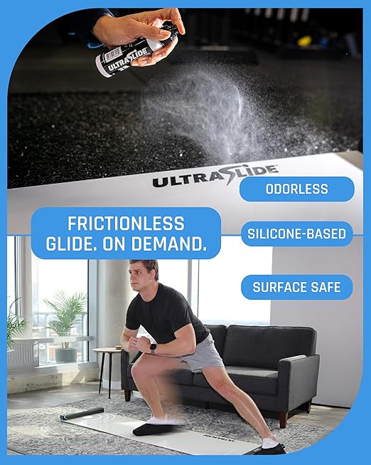 Silicone Lubricant Spray - 4oz Slide Board Polish - Friction-Reducing Lubricant for Slide Boards for Exercise, Hockey Tiles & Shooting Pads - Odorless, Multi-Purpose Surface Care