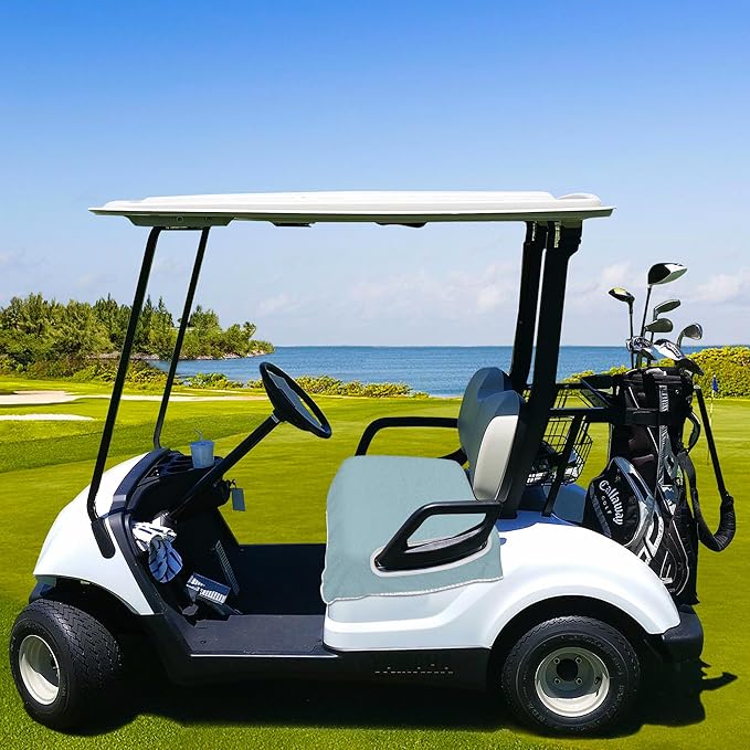 YOKYHOM Golf Cart Seat Covers for 2/4-Seater, Microfiber Seat Towel Blanket, Keeps Seats Cool, Clean & Comfortable, Fits EZGO, Club Car, Yamaha, 51"x31"