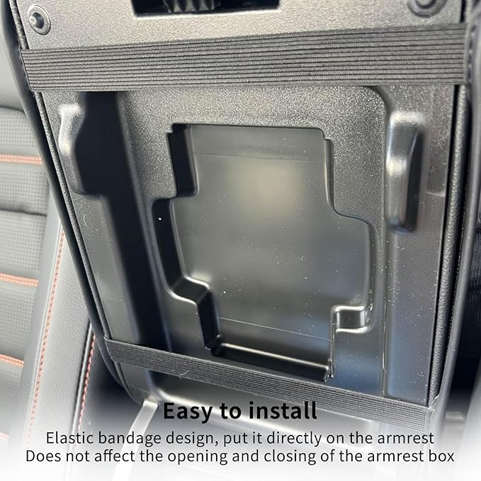 Center Console Cover for 2023 2024 2025 2026 Honda CR-V LX/EX/EXL/Sport/Sport-L/Sport Touring Hybrid, Armrest Lid Cushion Leather Protector Interior Accessories (Black/Orange Stitching)