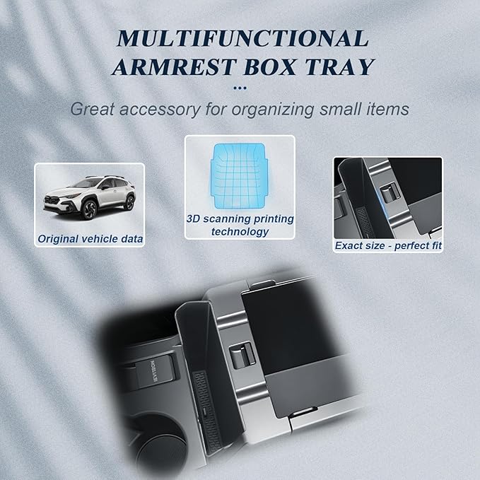 BIBIBO 3Pack 2024 2025 2026 Crosstrek Center Console Organizer for 2023-2026 Subaru Crosstrek/2024+ Impreza Armrest Hanging Organizer + Insert Cup Holder+ Wireless Charging Mats Crosstrek Insert Tray